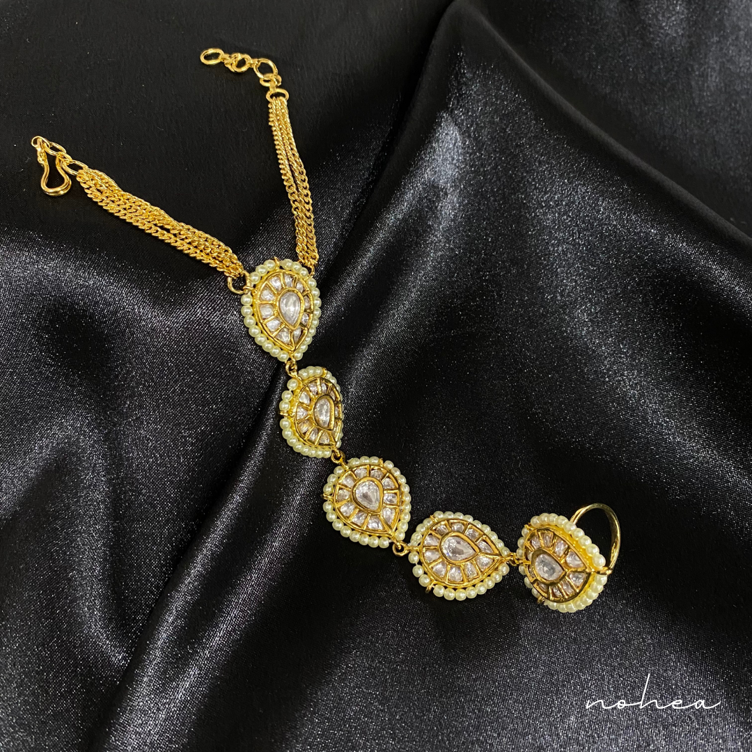 Parina Kundan Bracelet with Ring