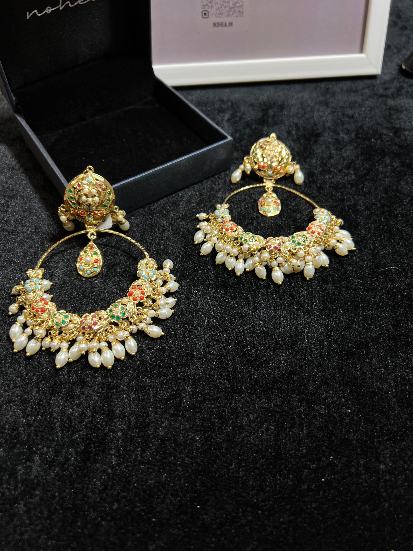 Atreyi Navratan Jadau Earrings