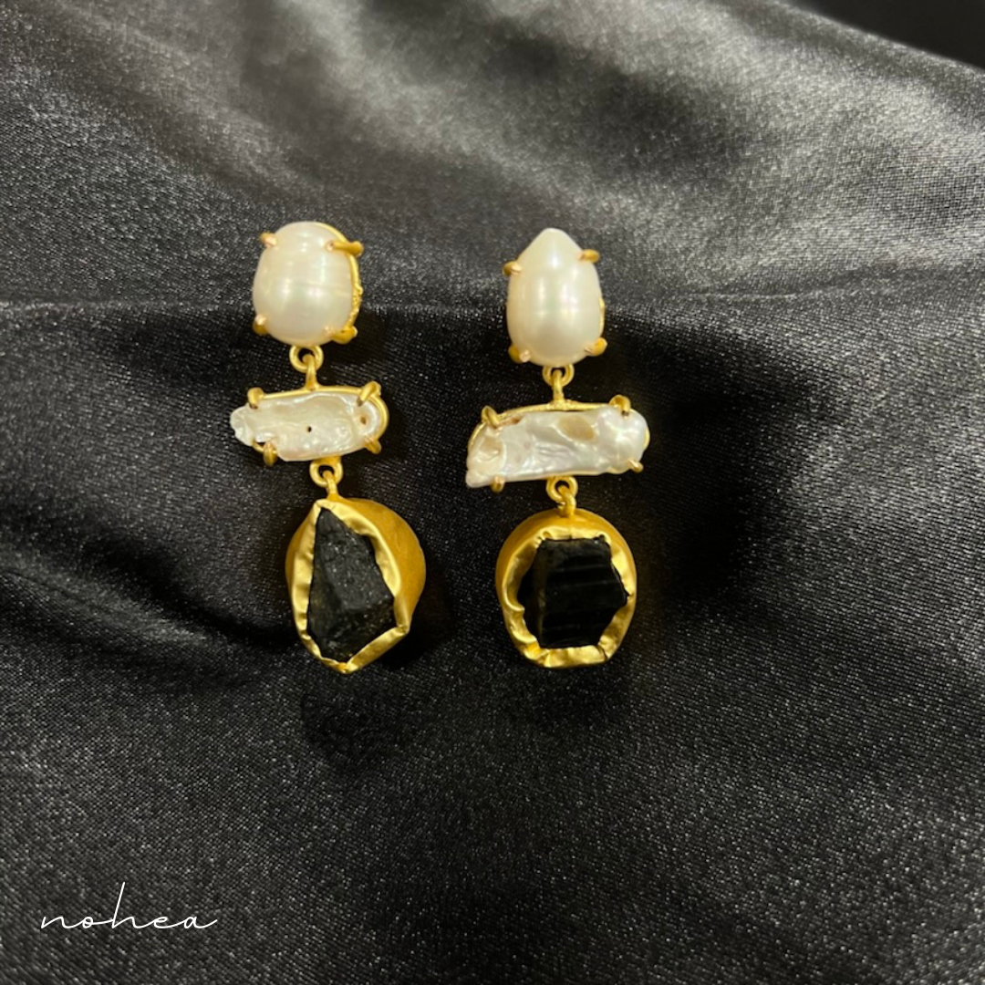 Nasrin Druzy Stone Drop Earrings